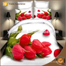 Korea 100% polyester 3D print bedding set with rose flower printed